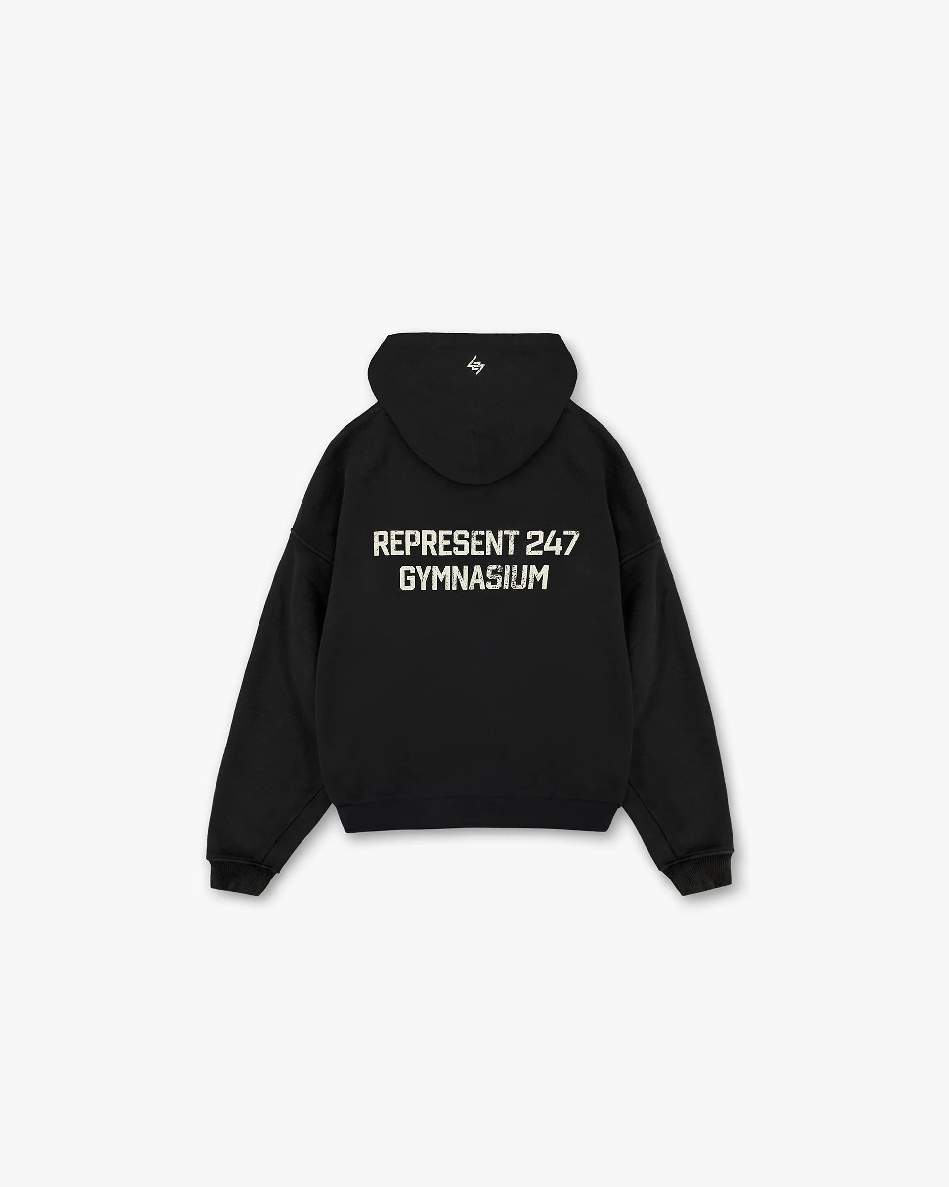 247 Gymnasium Boxy Zip Hoodie - Off Black