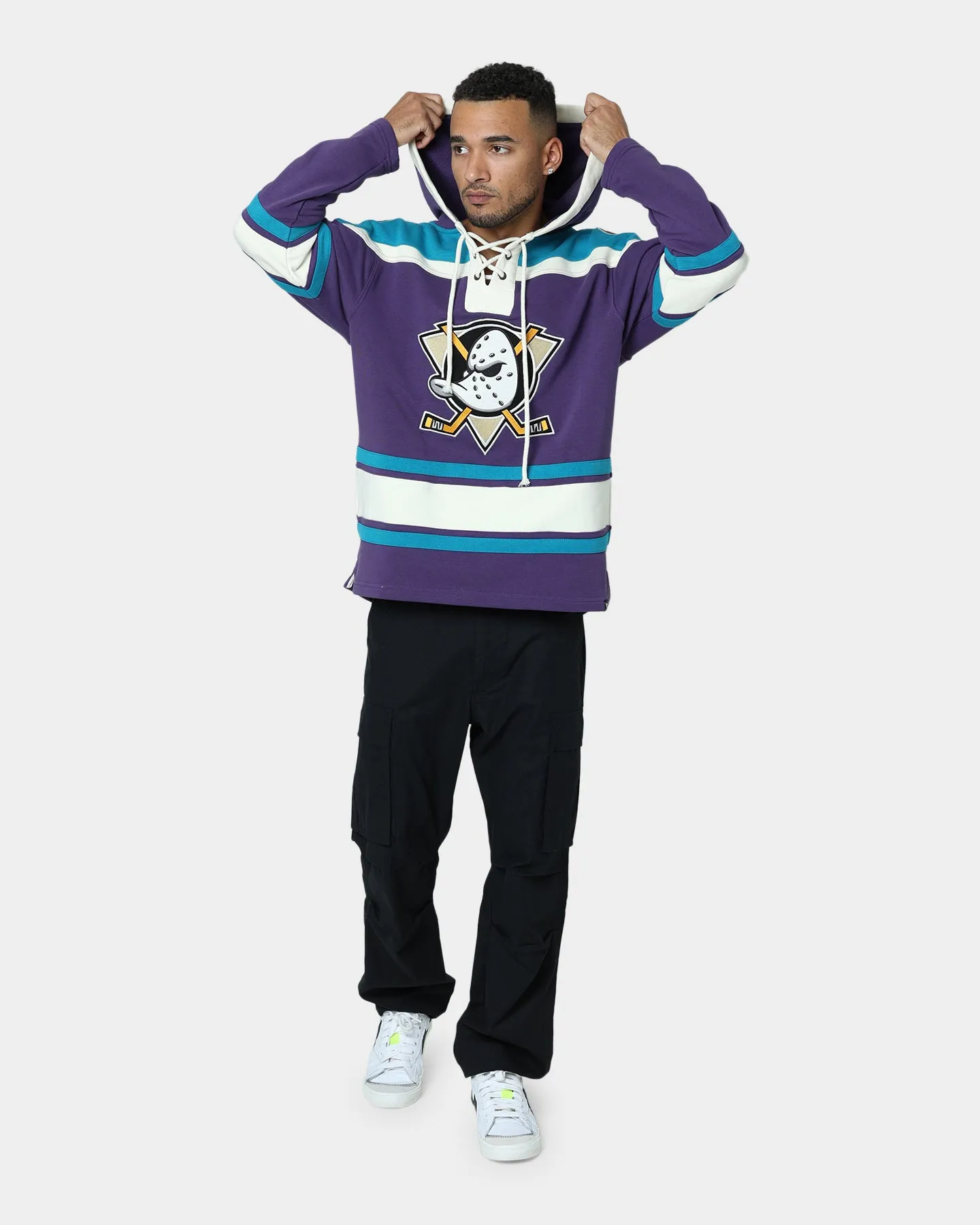 47 Brand Anaheim Ducks Lacer Hoodie Purple/Sharks Teal