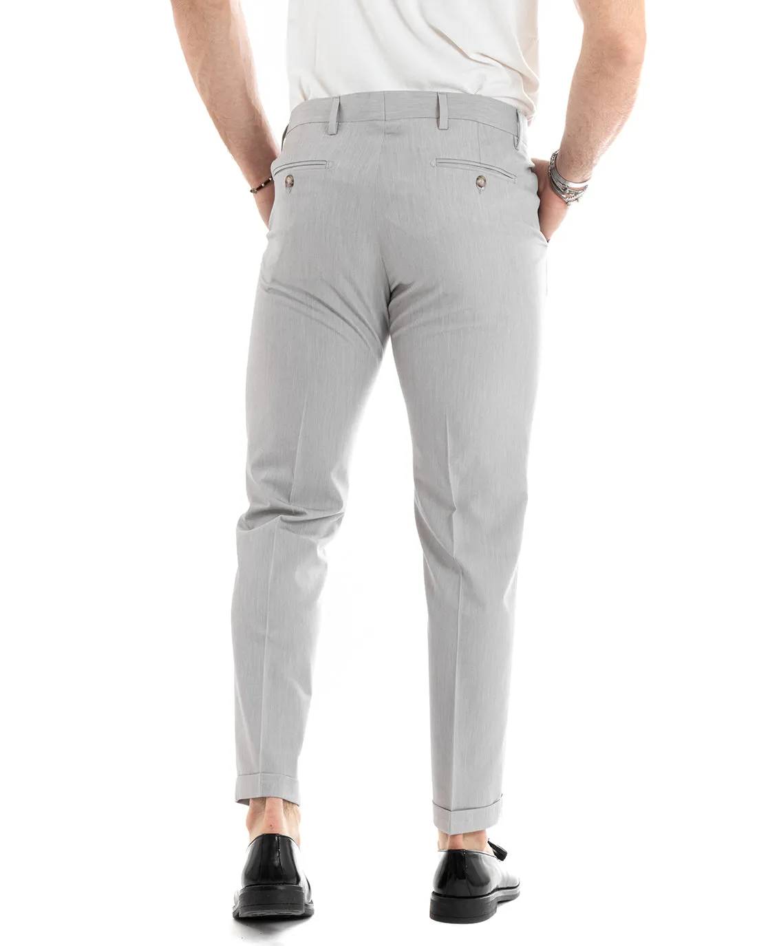 Abito Uomo Monopetto Vestito Viscosa Completo Giacca Pantaloni Grigio Elegante Cerimonia GIOSAL-OU2275A