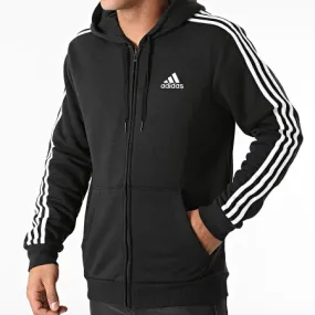 adidas Essentials Fleece FZ Hoodies - Black/White