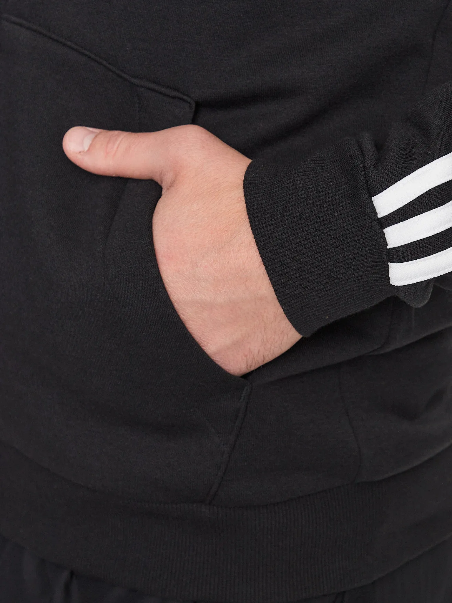 adidas Essentials Fleece FZ Hoodies - Black/White