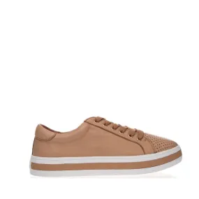 Alfie & Evie Paradise Naked Tan Leather Casual Shoe Platform