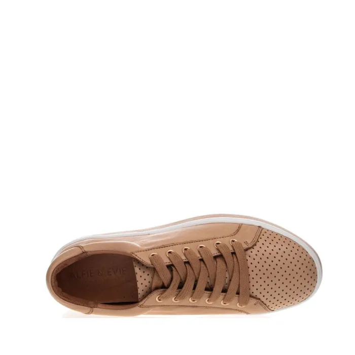 Alfie & Evie Paradise Naked Tan Leather Casual Shoe Platform