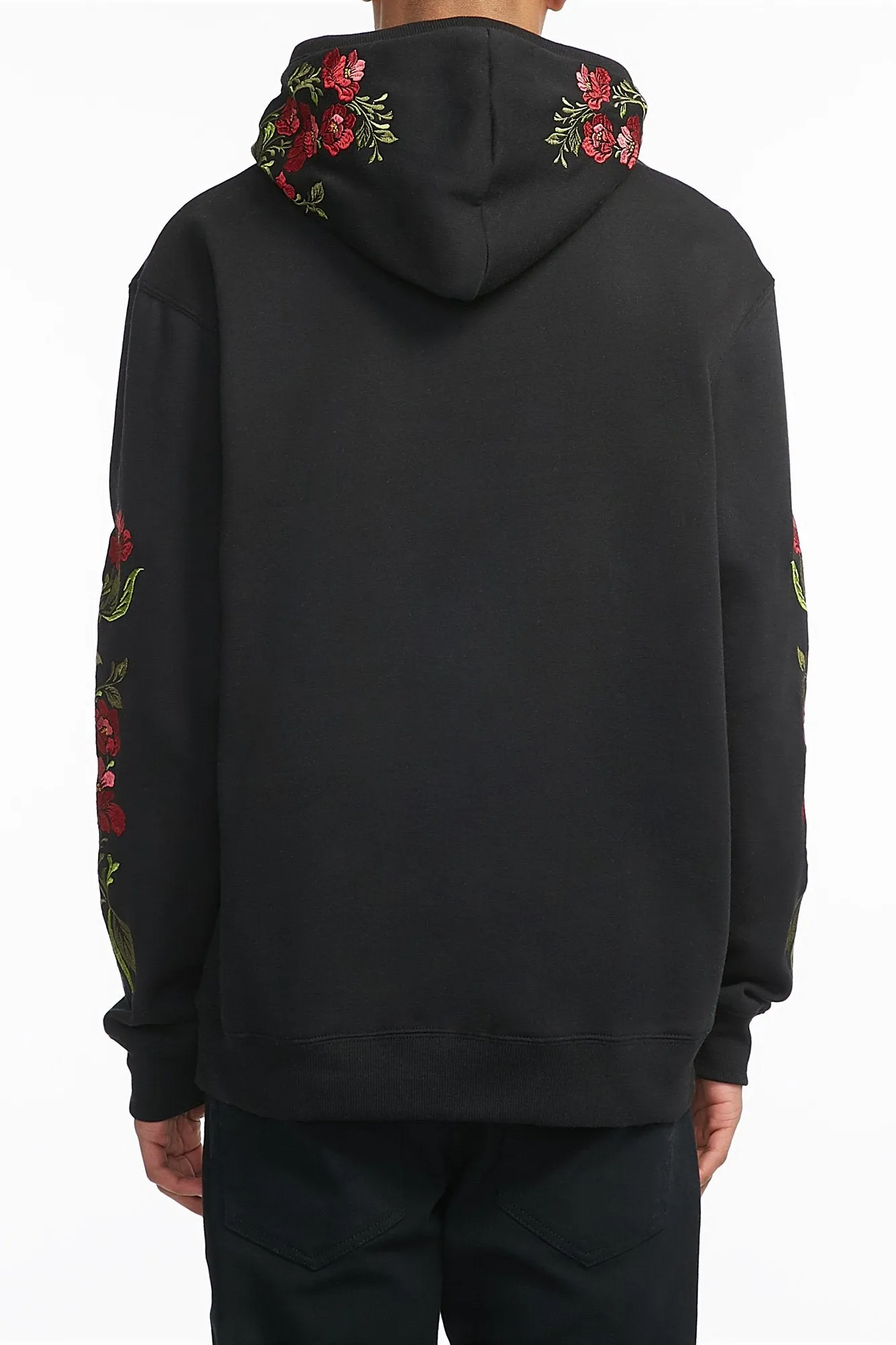 Amnesia Guys Rose Embroidered Hoodie