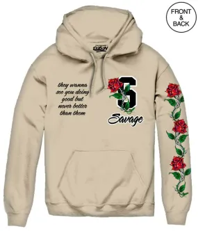 BIG SIZE SAVAGE ROSE HOODIE