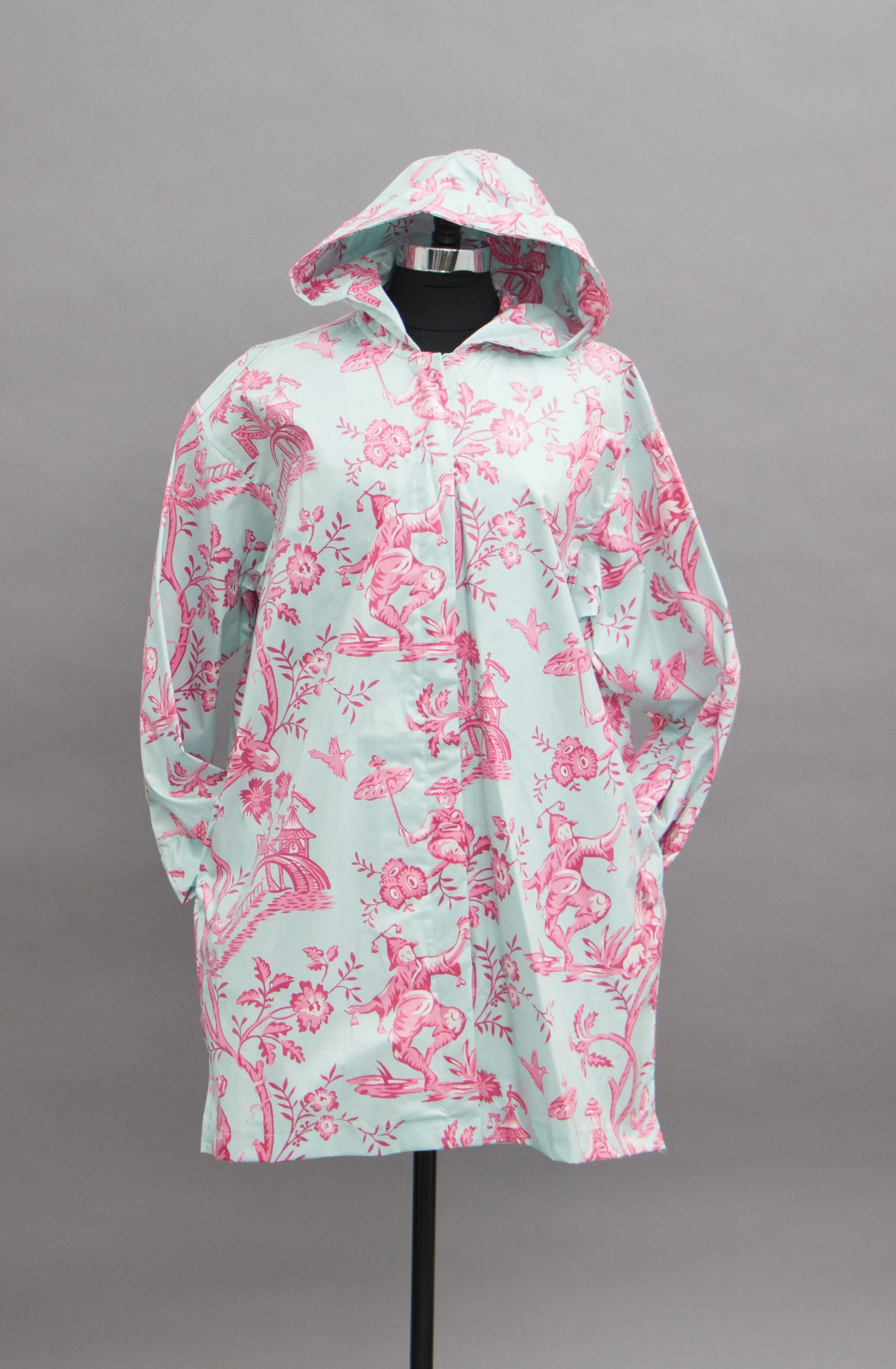 *Blue & Pink Toile Zip Hoodie (RZ 0913E)