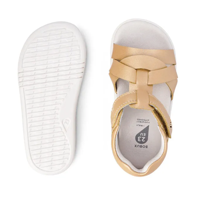 Bobux Iwalk IW  Girls Cove Leather Sandal  Pale Gold