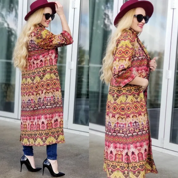 Boho Chic Suede Long Jacket