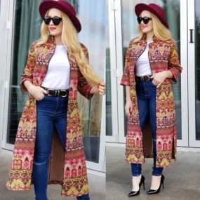 Boho Chic Suede Long Jacket