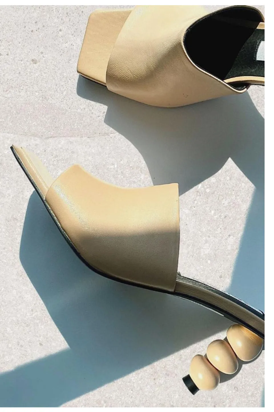 Bonita Ball Heel Tan Mule