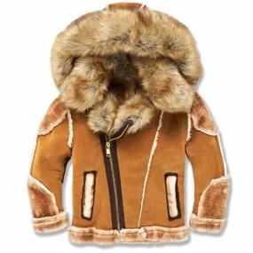 Boys Jordan Craig El Jefe Shearling Moto Jacket (Cognac) 91625B