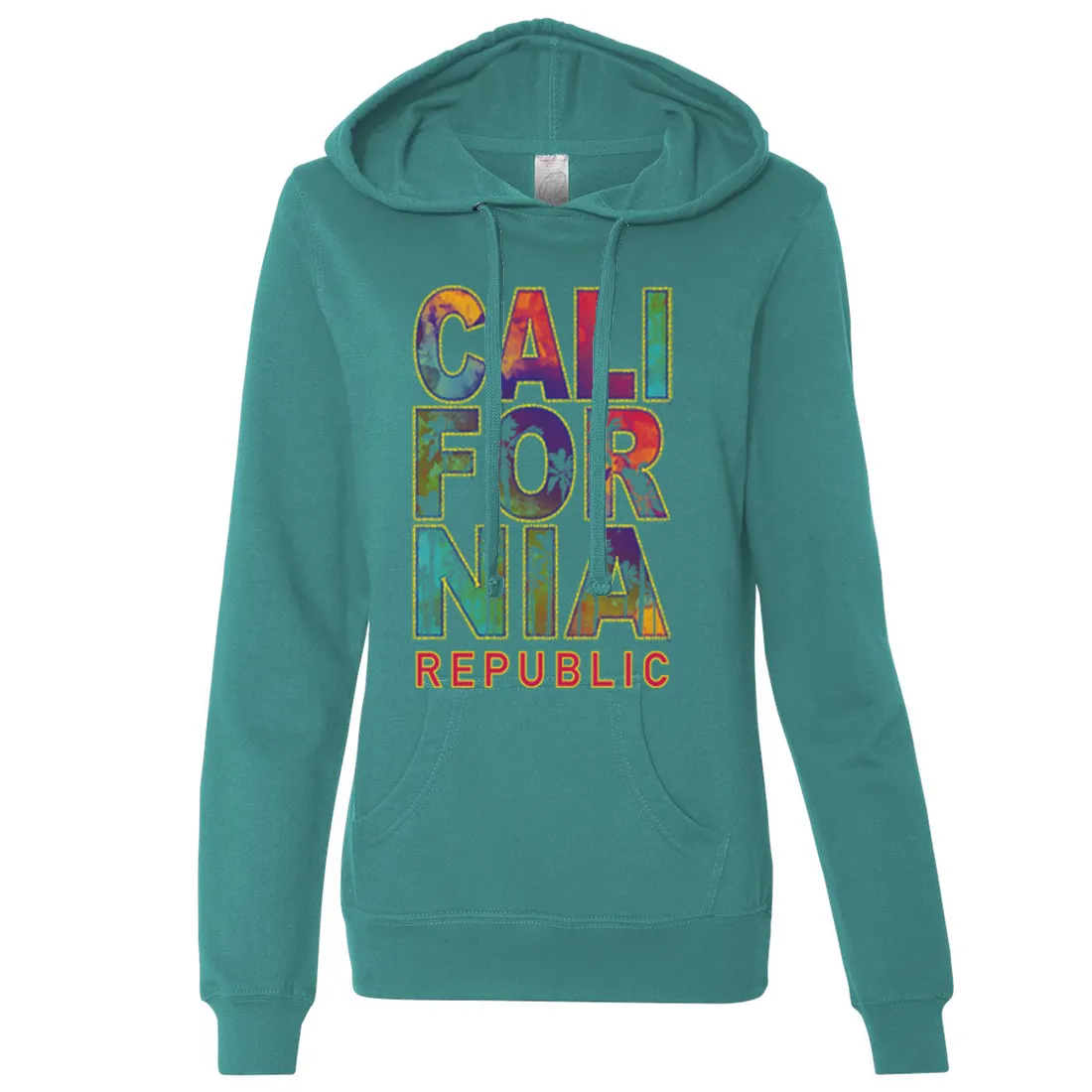 California Pastel Stitched Style Ladies Lightweight Fitted Hoodie