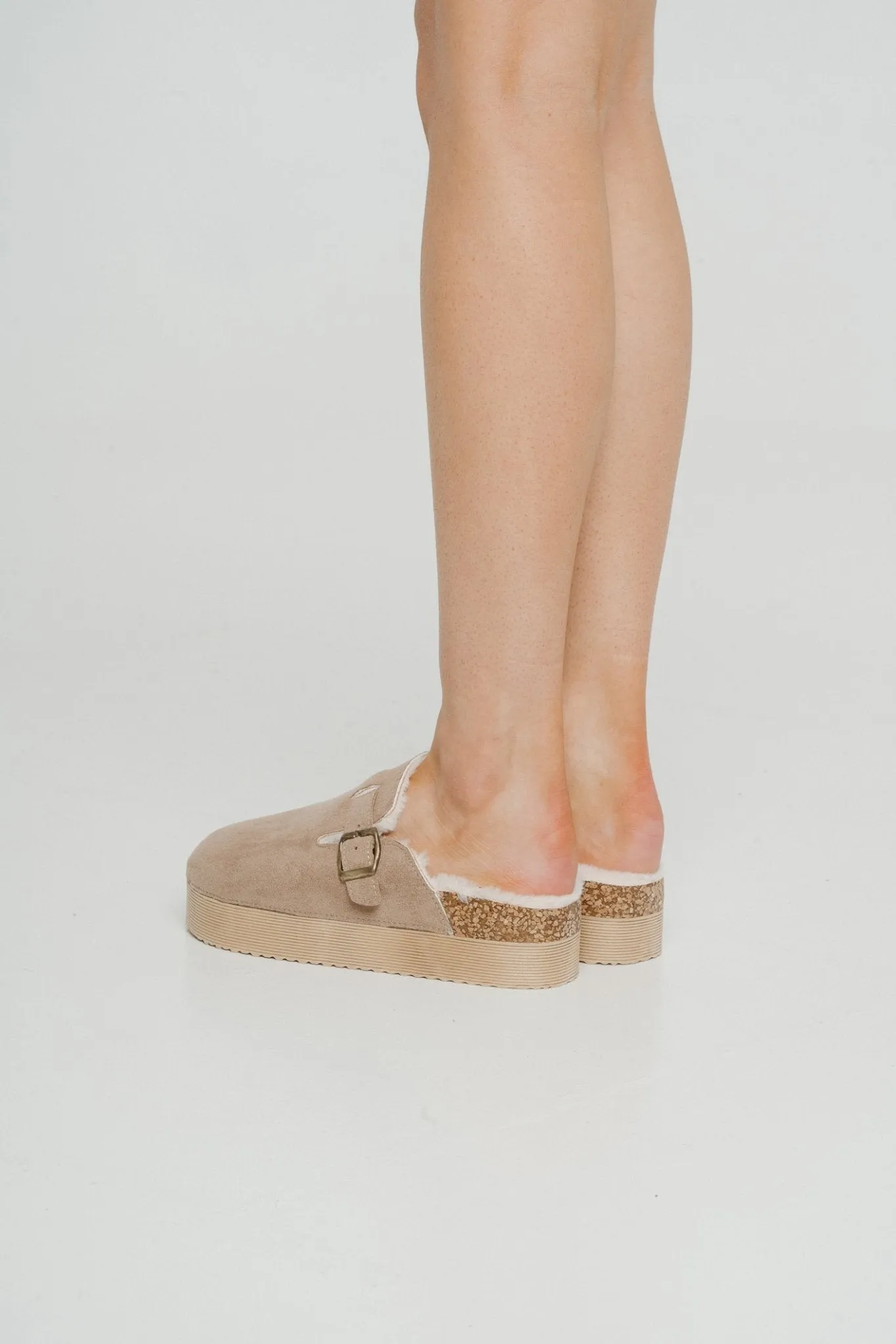 Cathy Faux Suede Mule In Neutral