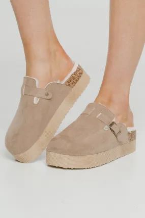 Cathy Faux Suede Mule In Neutral