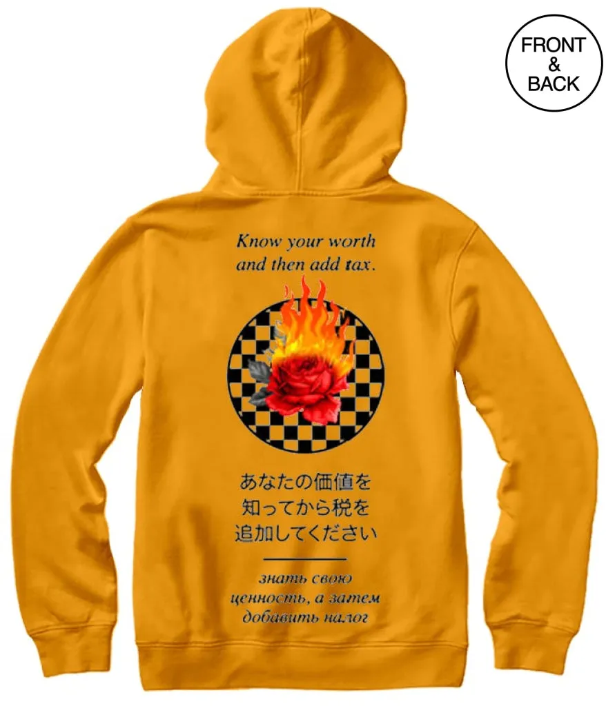 CHECKERED FLAME ROSE HOODIE