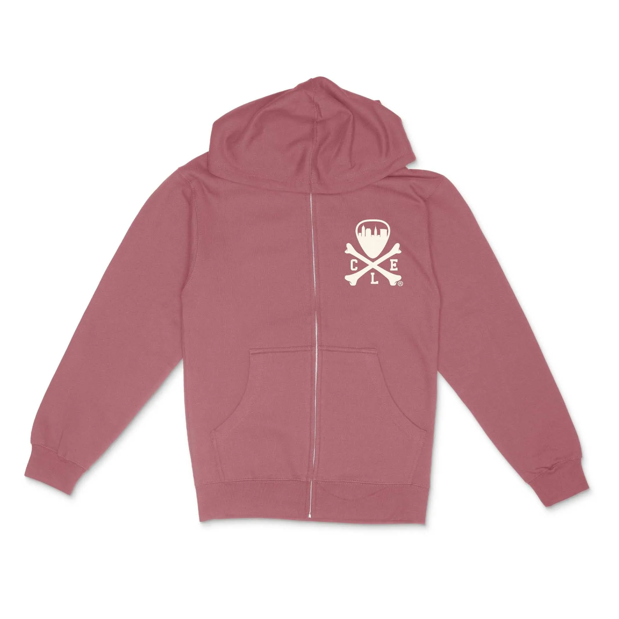 CLE Logo Full-Zip Hoodie - Dusty Rose