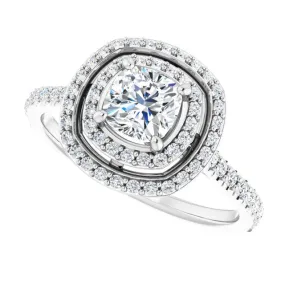 Cushion Double Halo-Style Engagement Ring