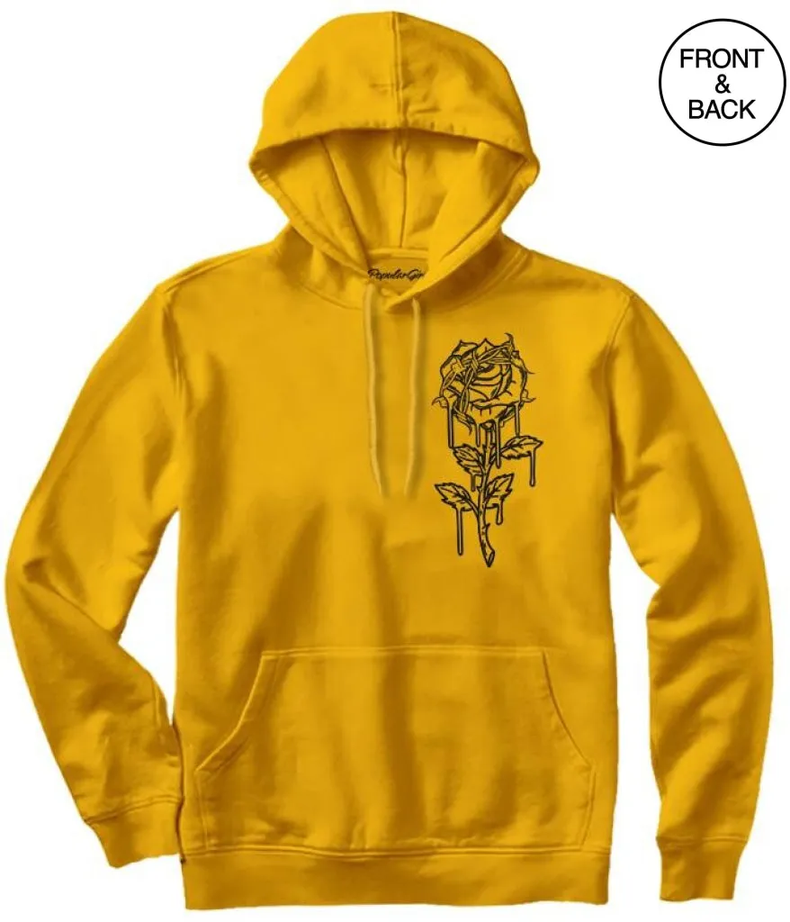 DOODLE FRONT AND BACK ROSE HOODIE