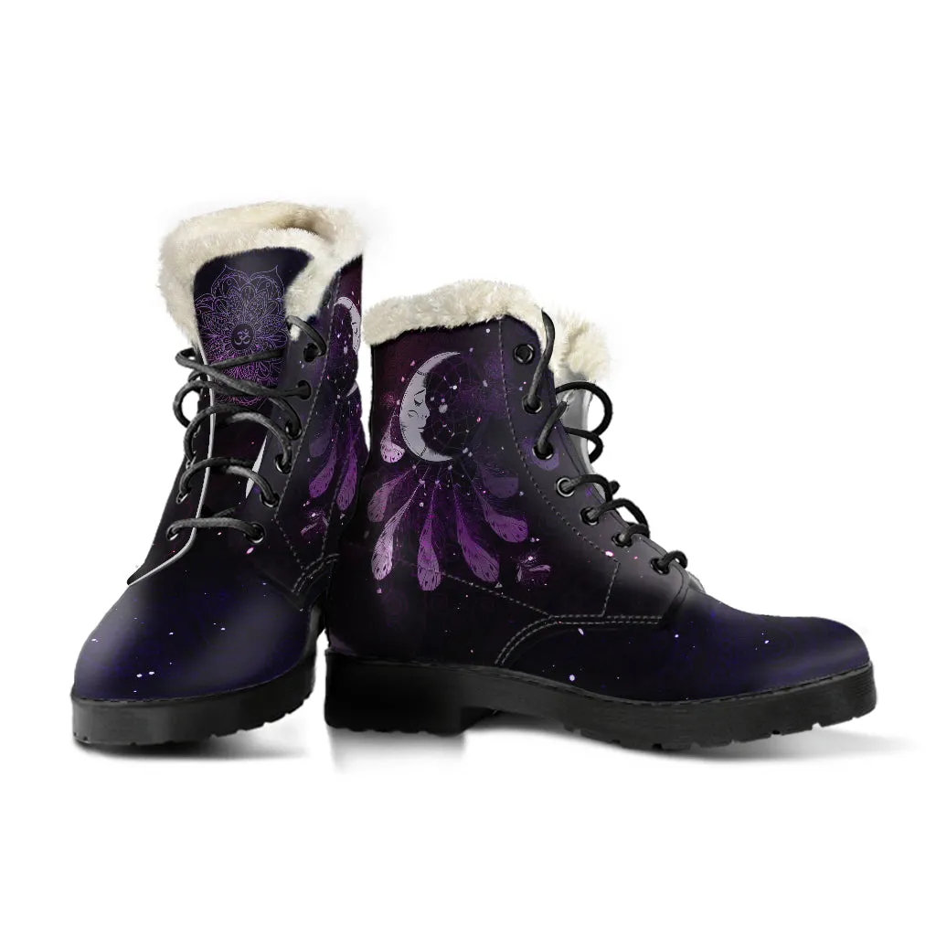 Dream Catcher Moon Faux Fur Boots