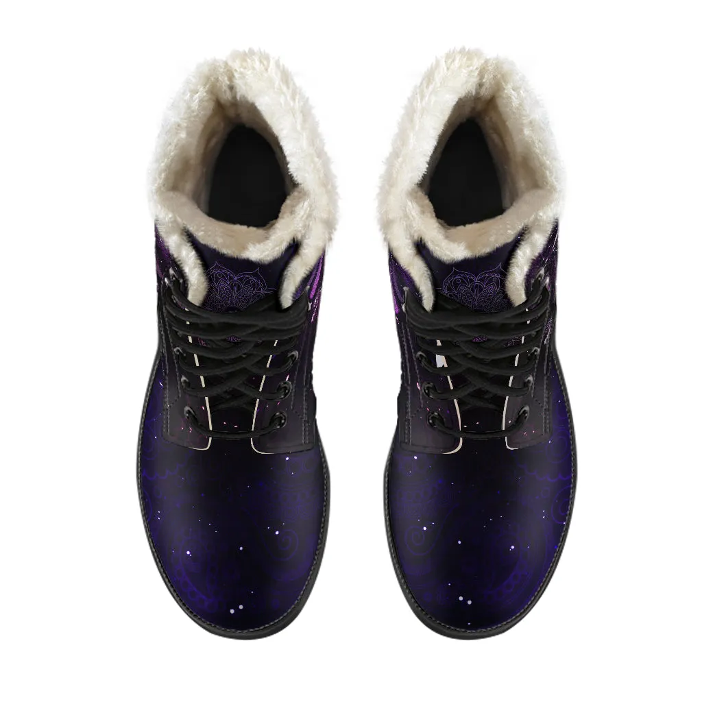 Dream Catcher Moon Faux Fur Boots