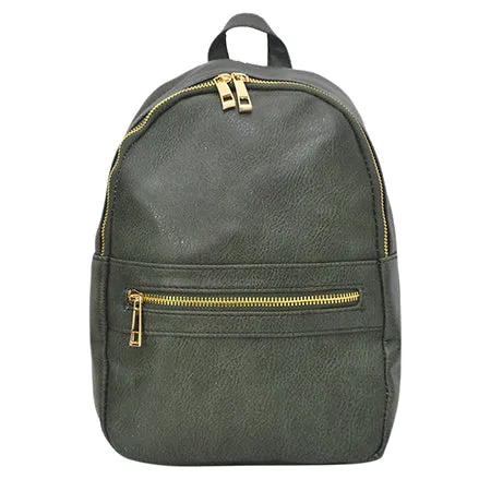 Green NGIL Faux Leather Mini Backpack