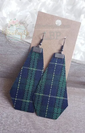 Green Plaid Earrings