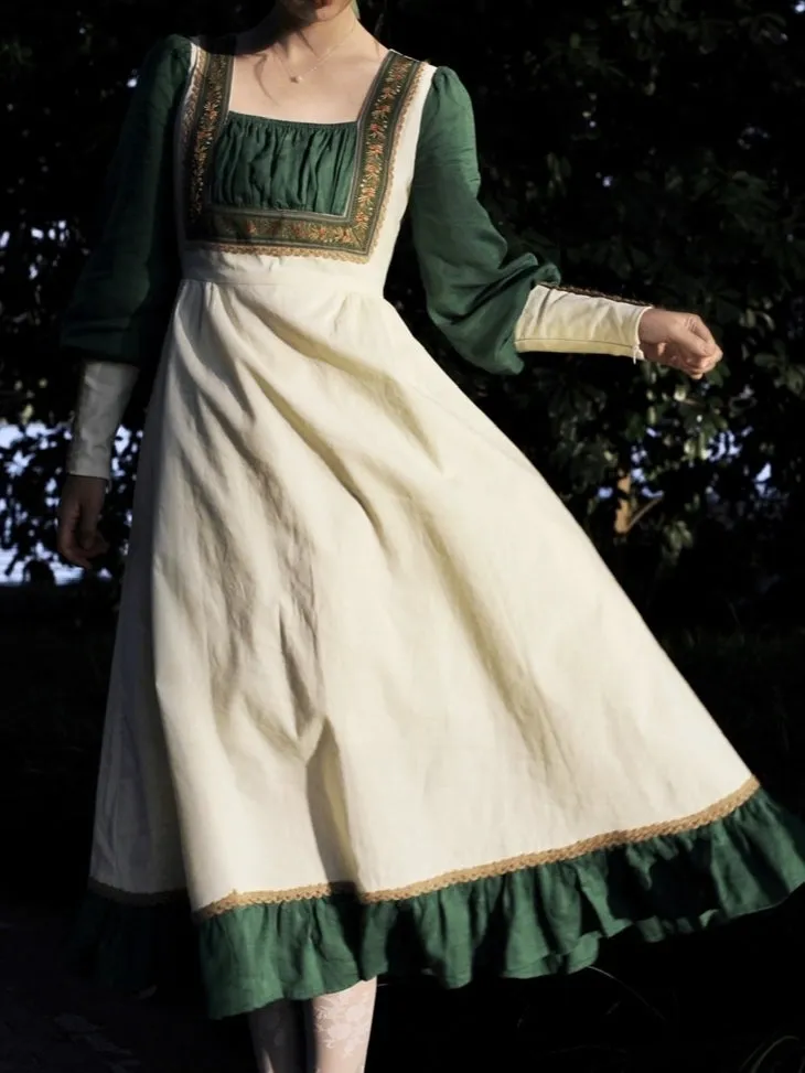 Gunne Sax Style Emerald Green Dress