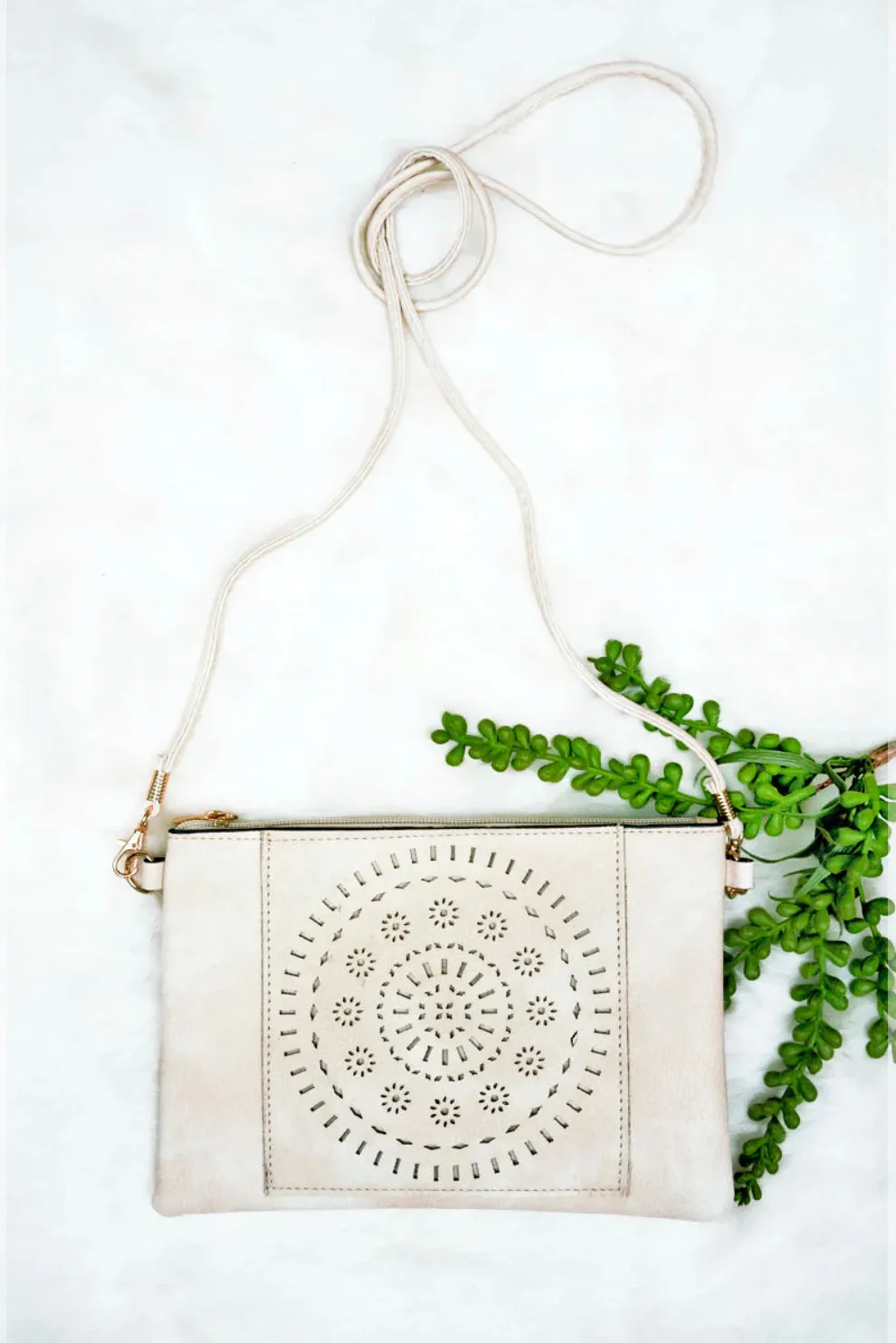 Ivory Mandala Boho Crossbody Purse