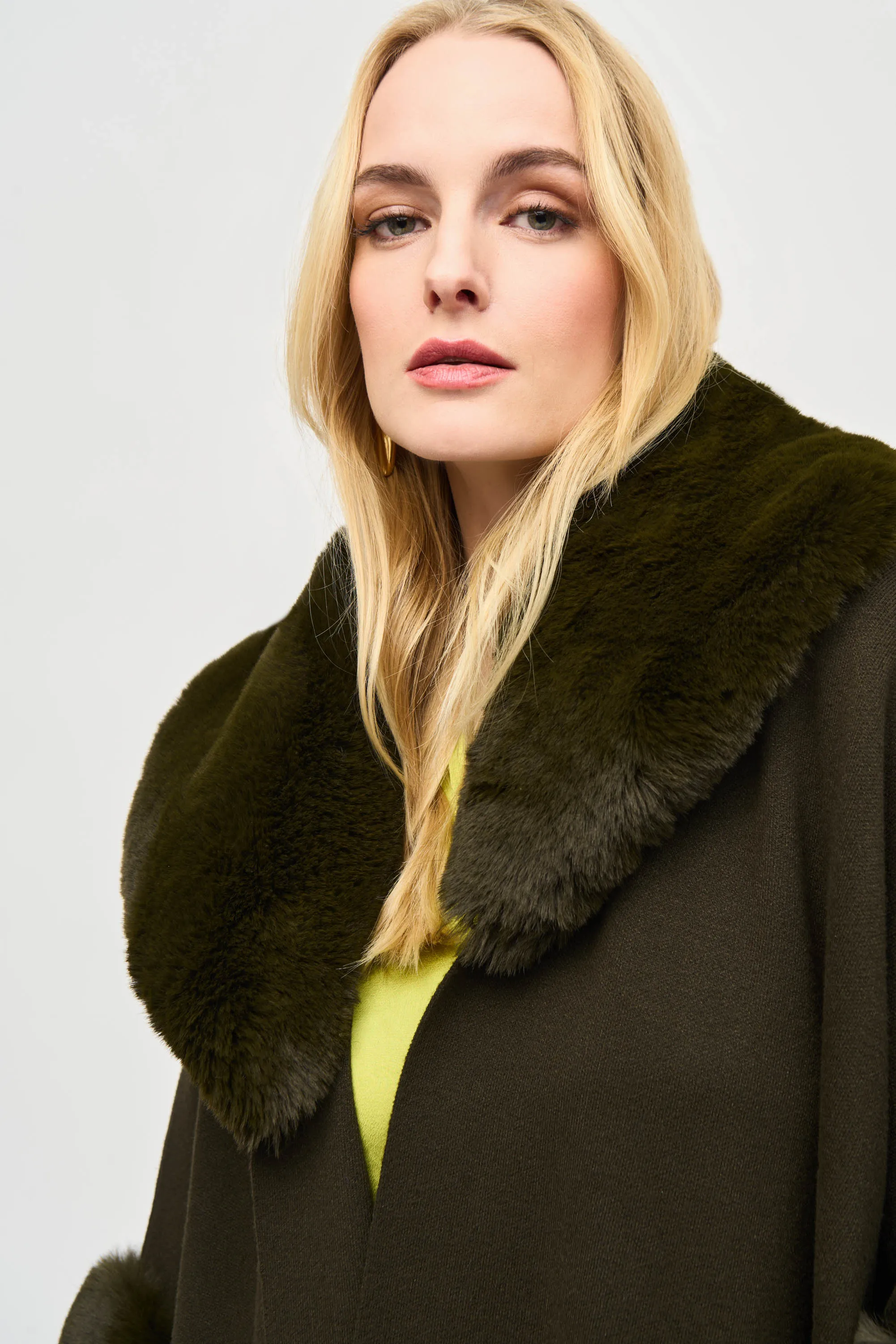 Joseph Ribkoff - 243930 Faux Fur Collar Poncho