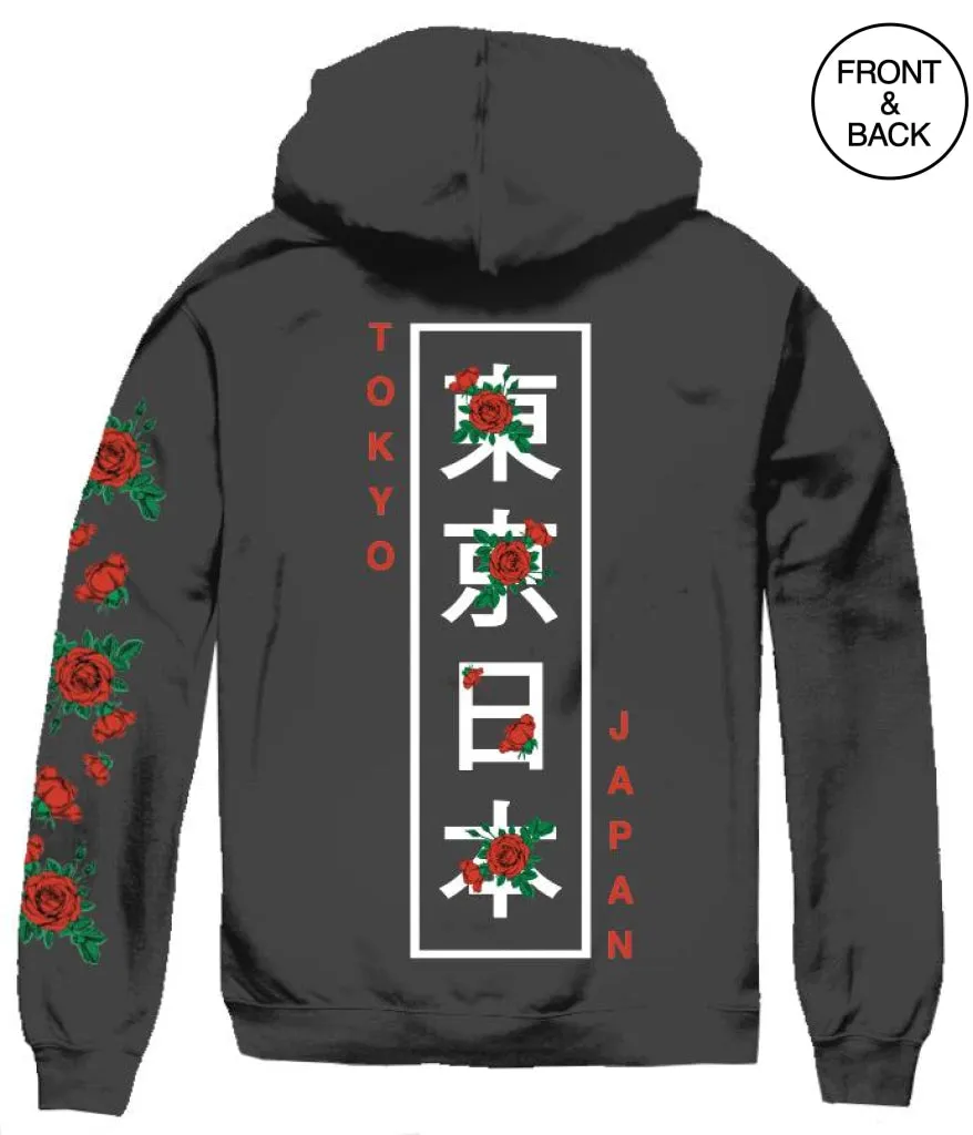 KANJI ROSE OVERLAY HOODIE