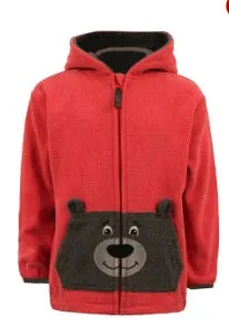 KIDS MICRO POLAR BEAR ZIP UP HOODIE - ROSE