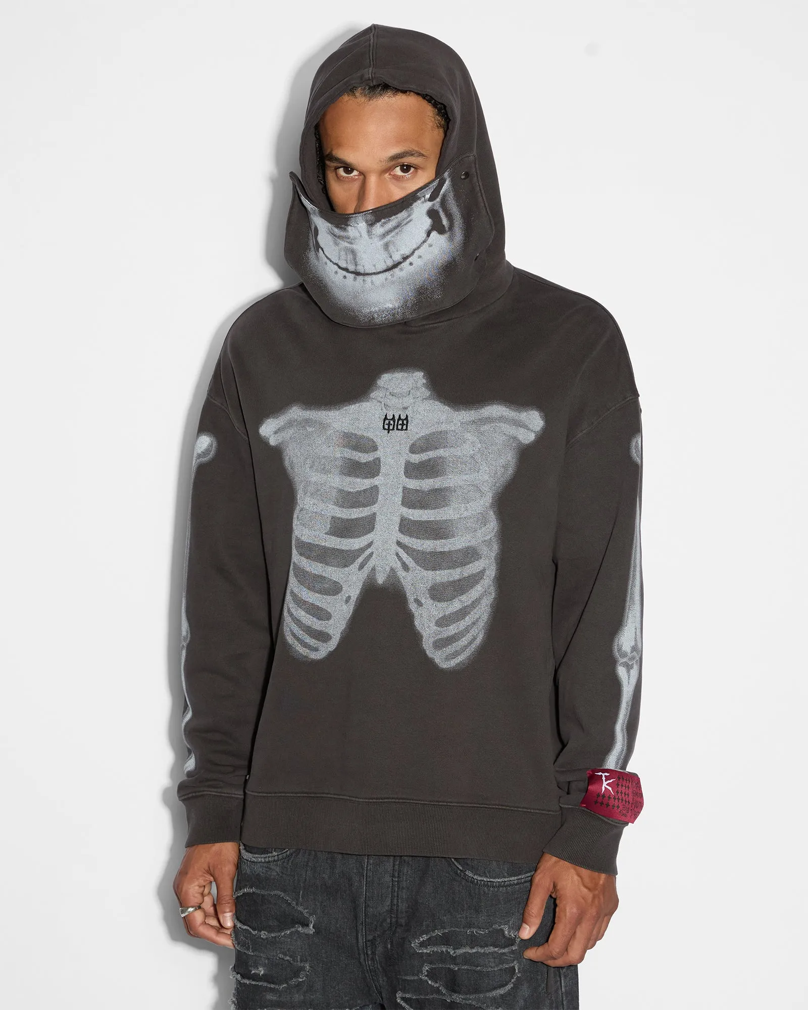 Ksubi X TRIPPIE REDD  Skeleton Biggie Hoodie - Faded Black