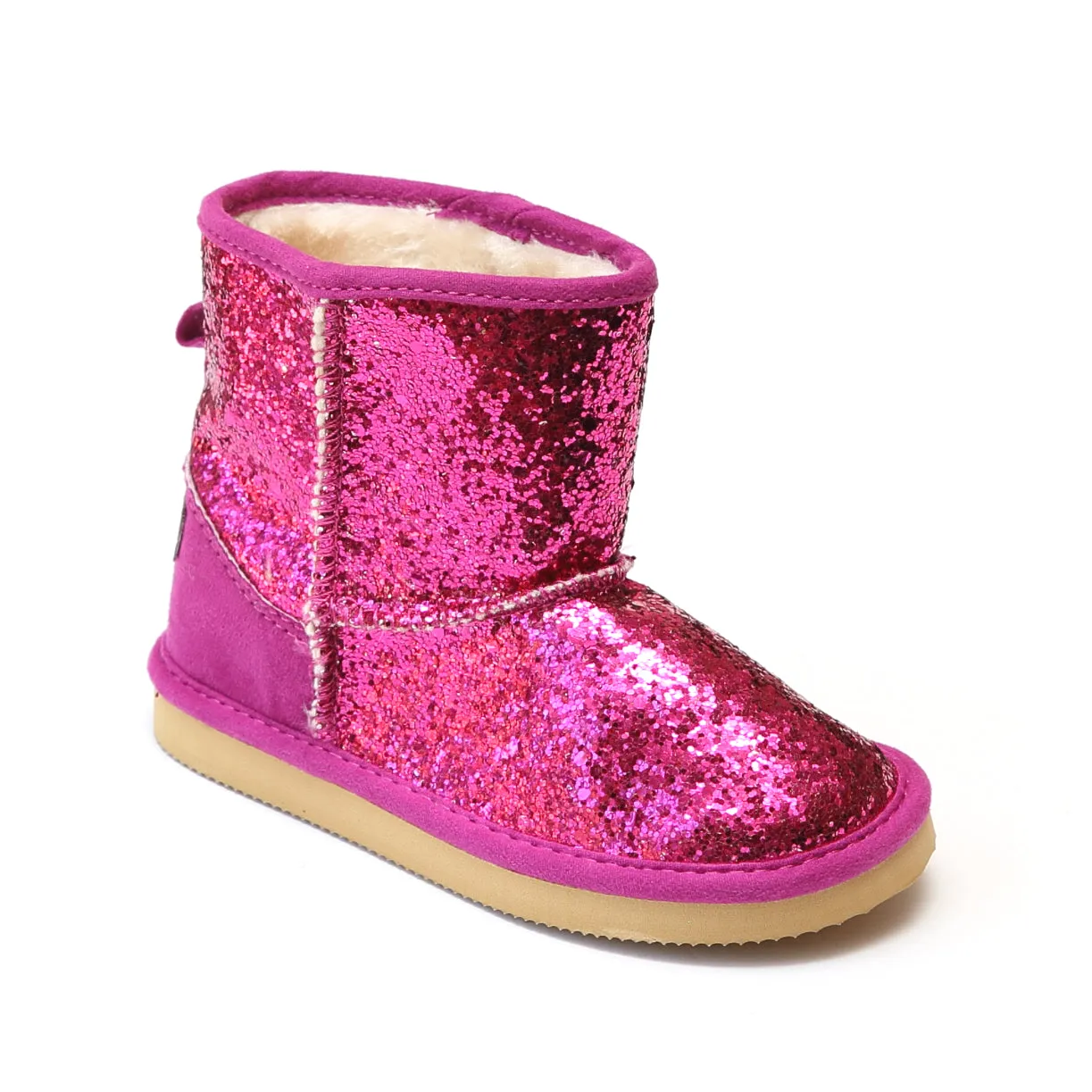 L'Amour Girls Glitter Furry Boots