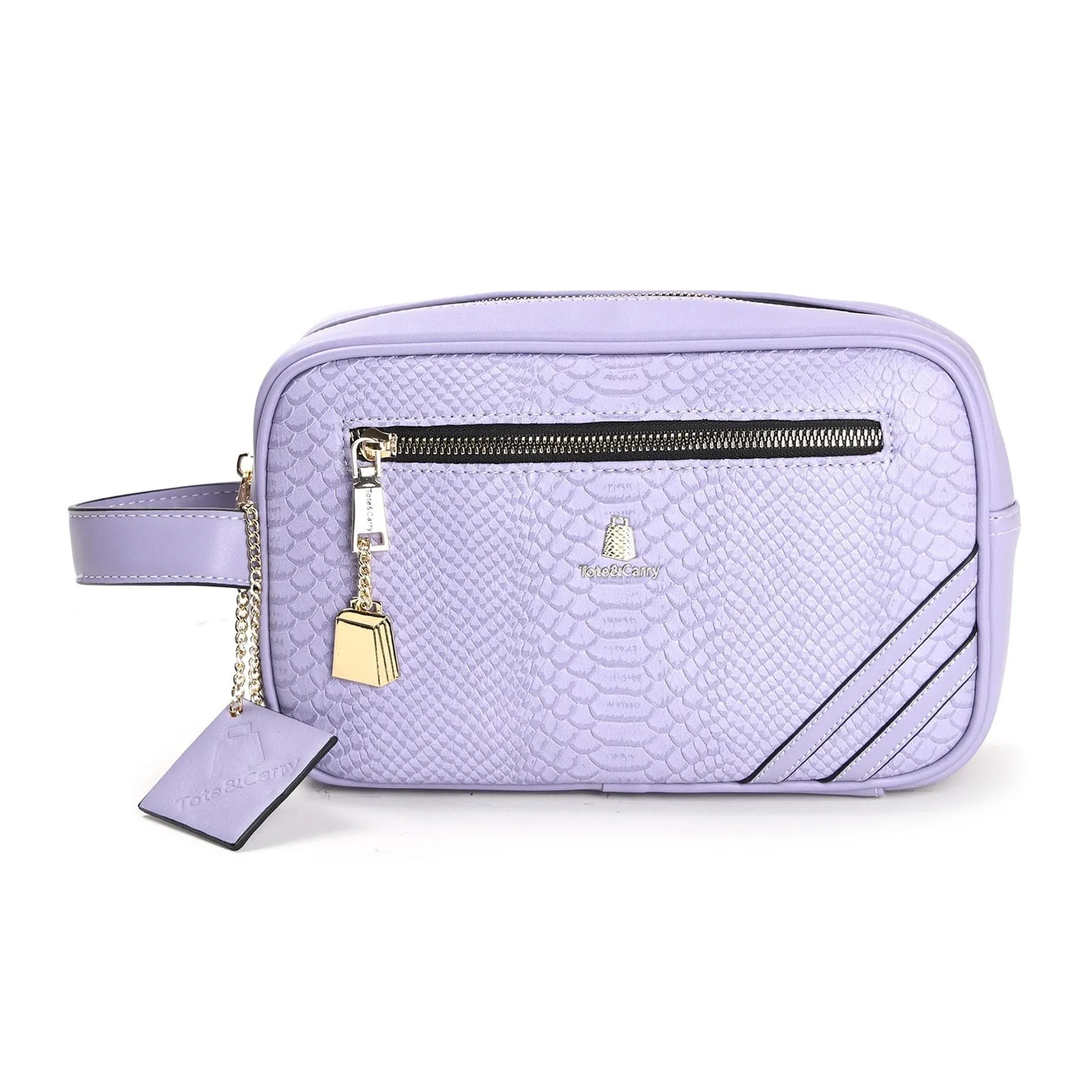 Lavender Apollo 1 Faux Snakeskin Toiletry Bag