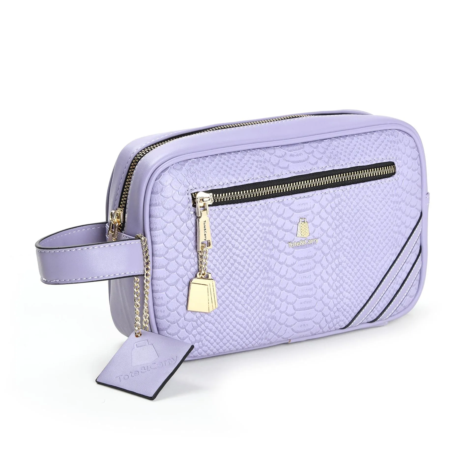 Lavender Apollo 1 Faux Snakeskin Toiletry Bag