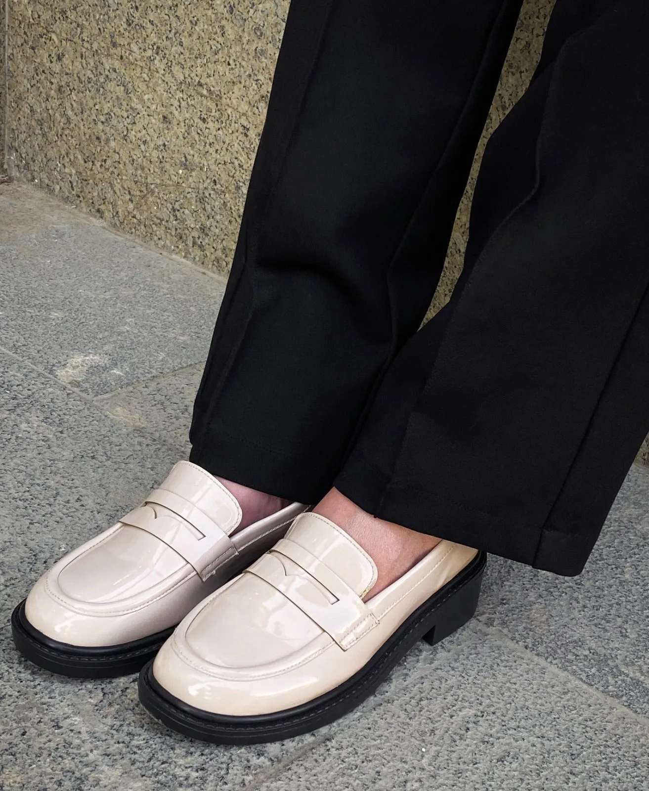 Leather Penny Loafers Off-White