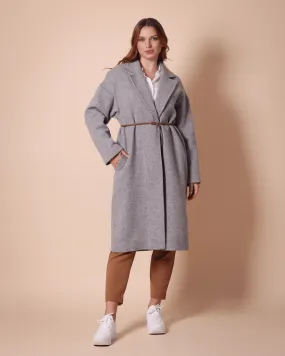 Manteau Gris Avec Ceinture