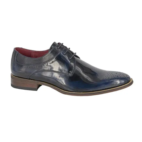 Mens Brogues Smart Brogues Navy Formal Shoes Goor Gibson Tie Laced M298NC