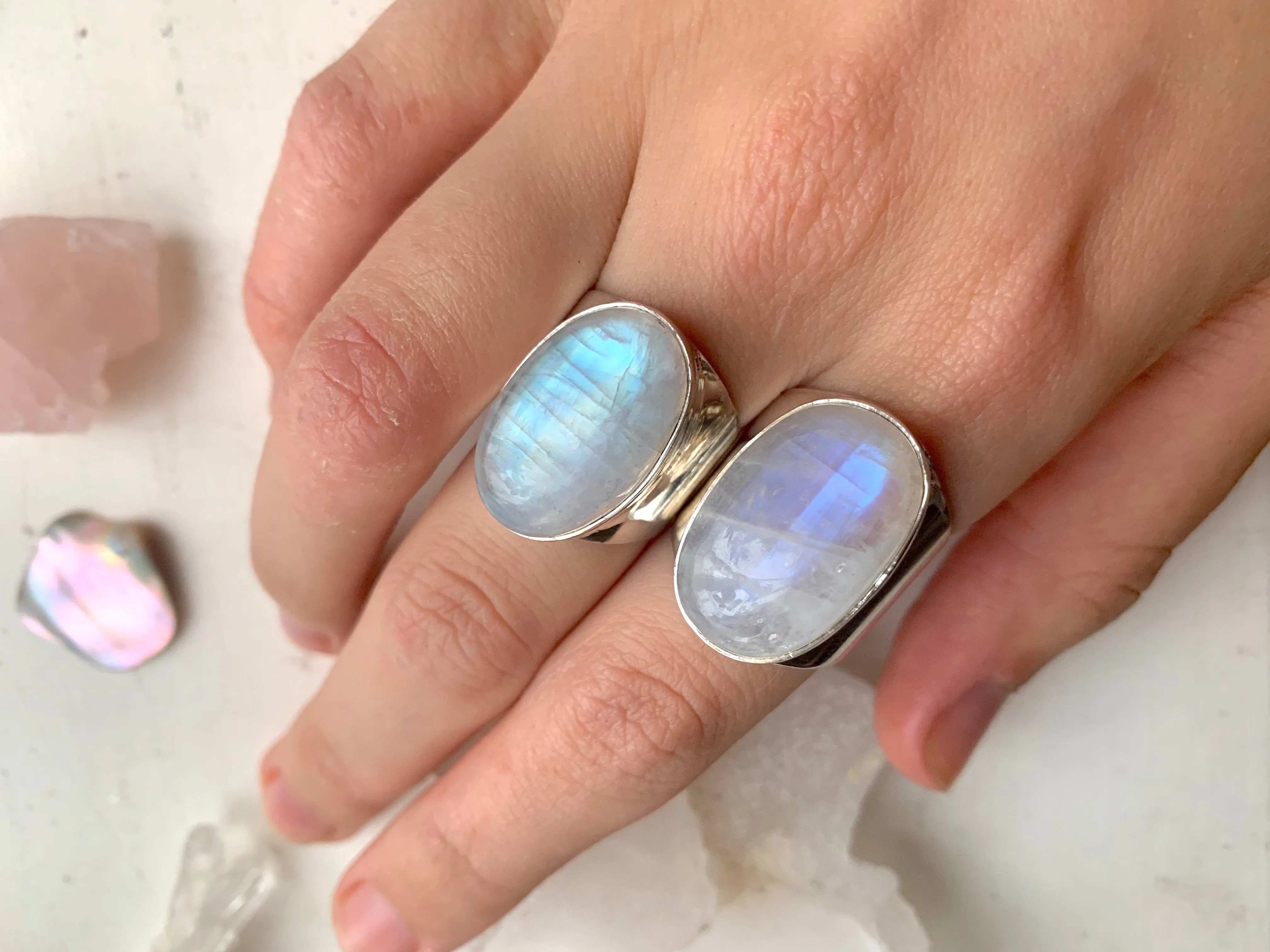 Moonstone Signet Ring - Medium / Large Oval