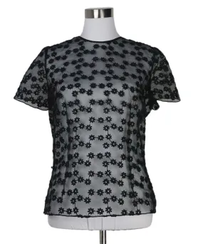 Morgan Le Fay Black Floral Embroidered Top sz 6