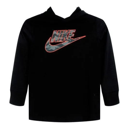 NIKE JUNIOR CAMO JERSEY BLACK HOODIE