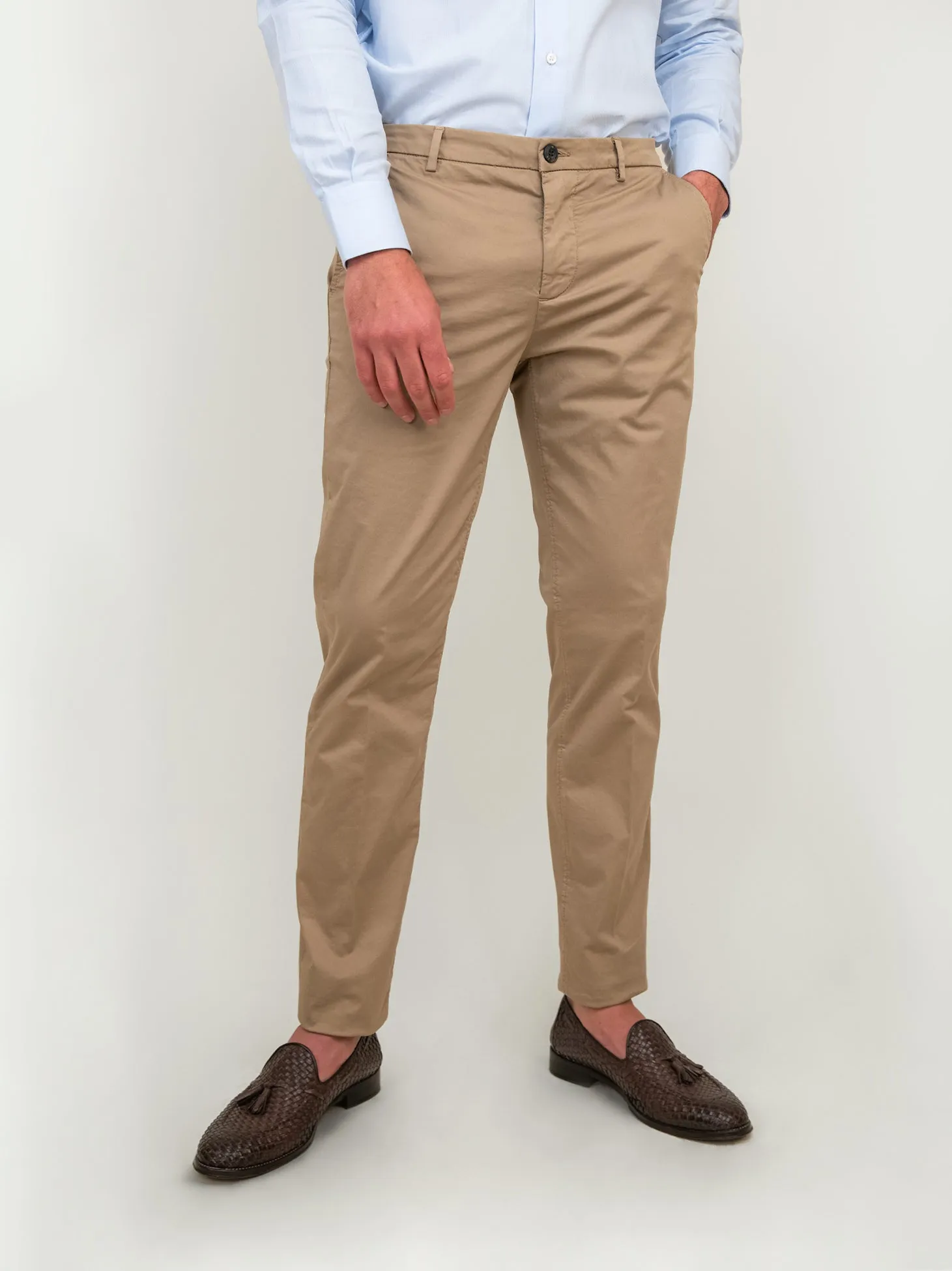 PANTALONE IN COTONE BEIGE