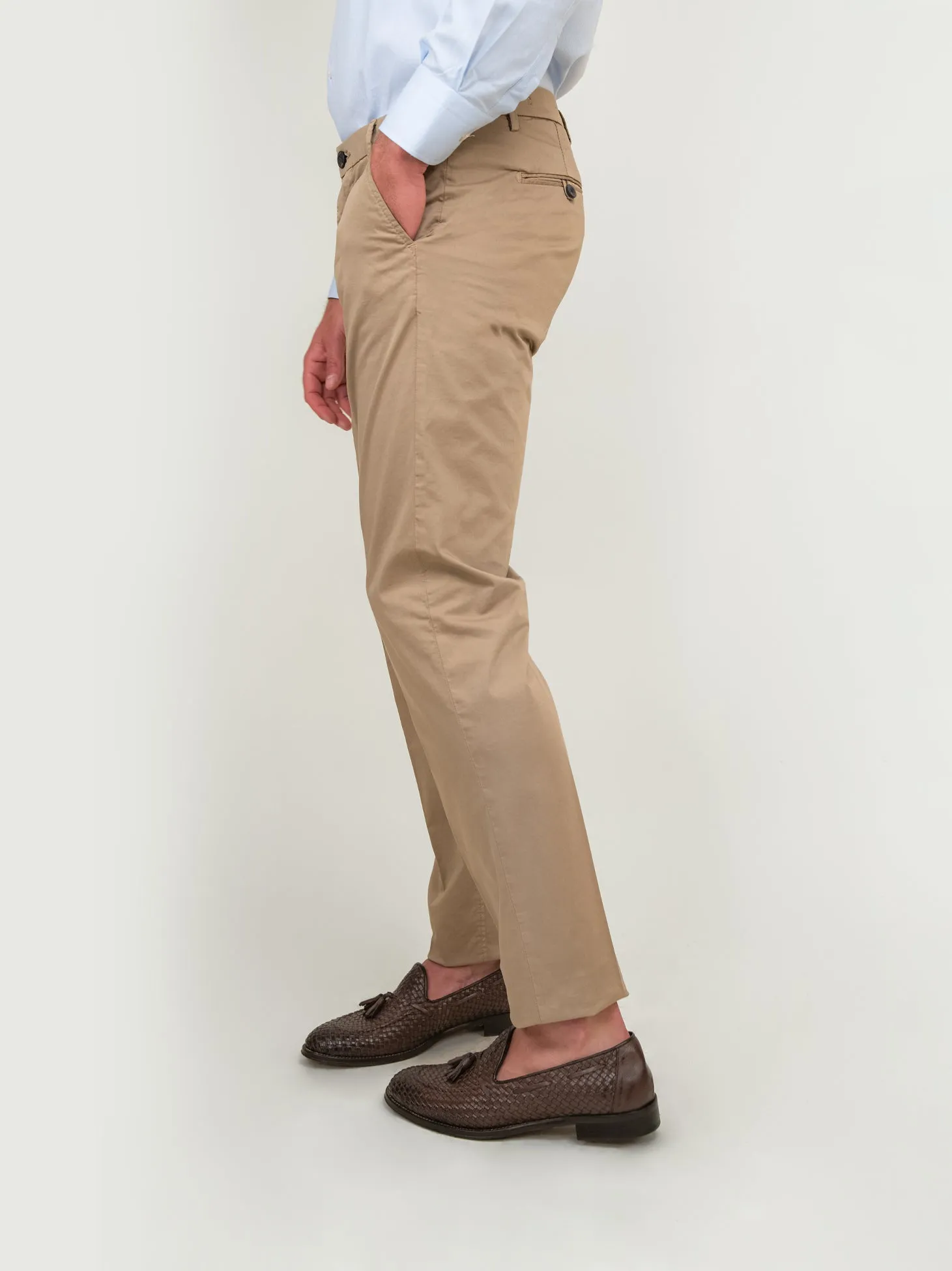 PANTALONE IN COTONE BEIGE