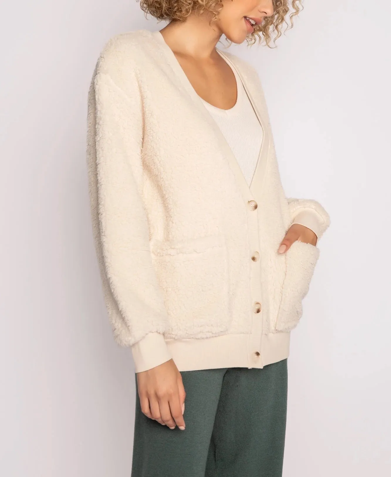 PJ Salvage Shearling Cardigan