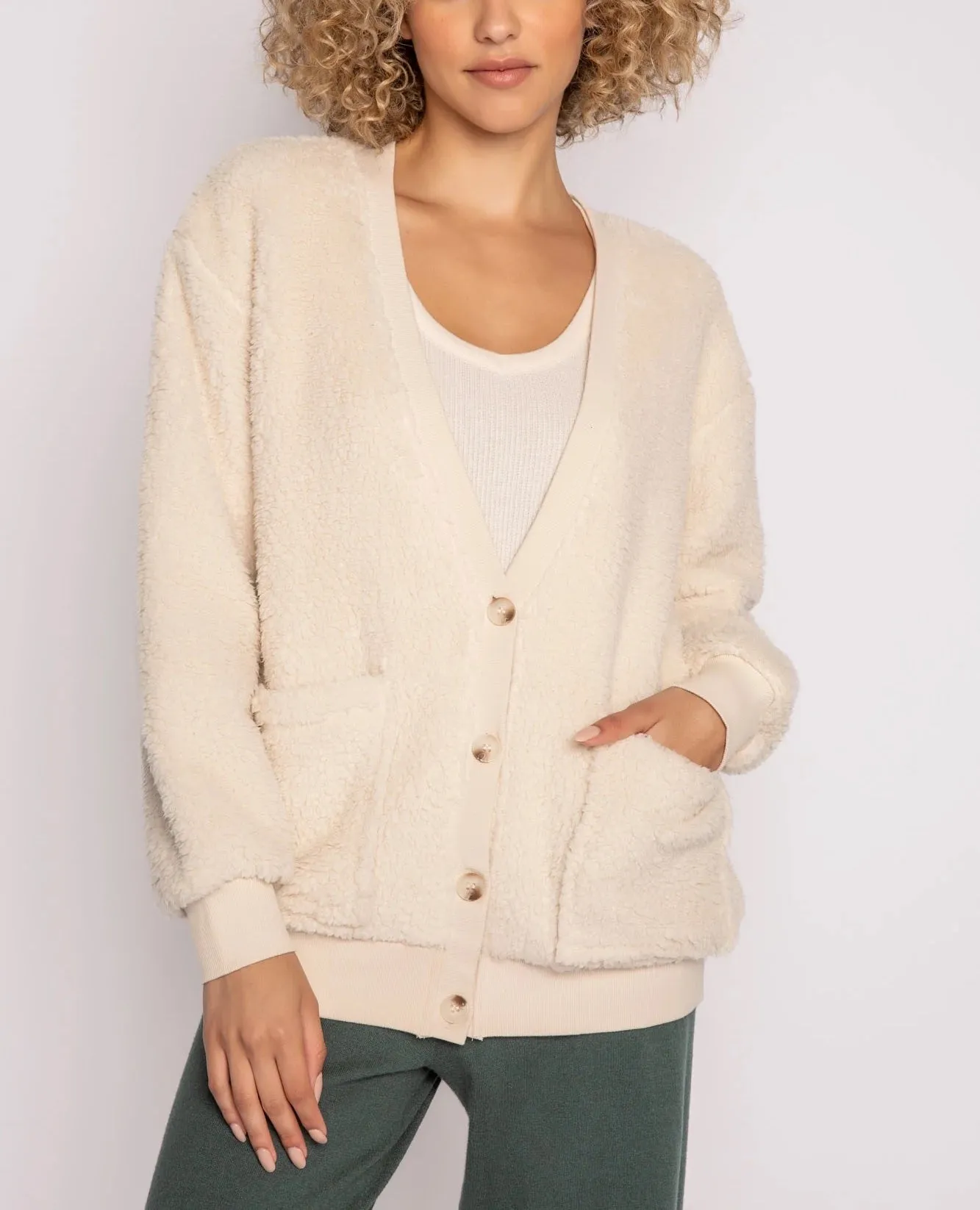 PJ Salvage Shearling Cardigan