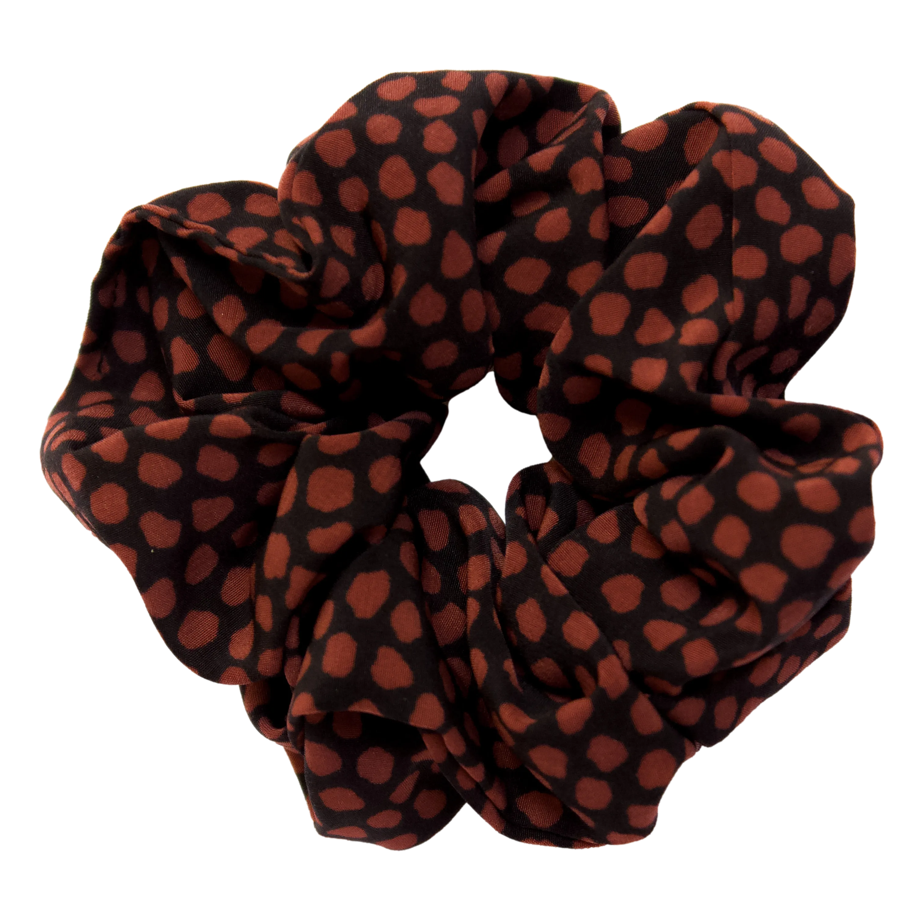 Quinn Spotted Scrunchie in Rust