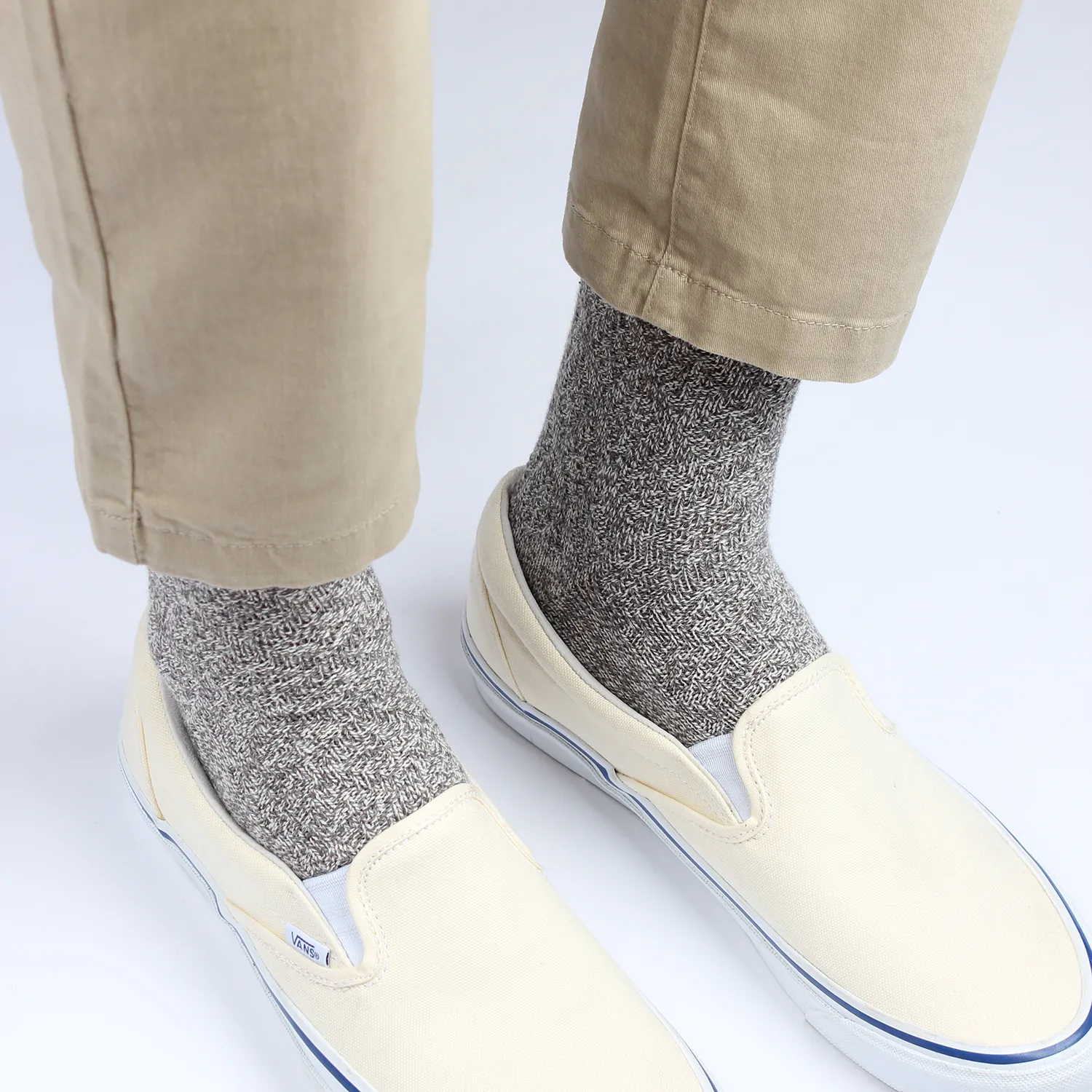 Relax Rhombe Knit Socks Light Grey Melange / Off White