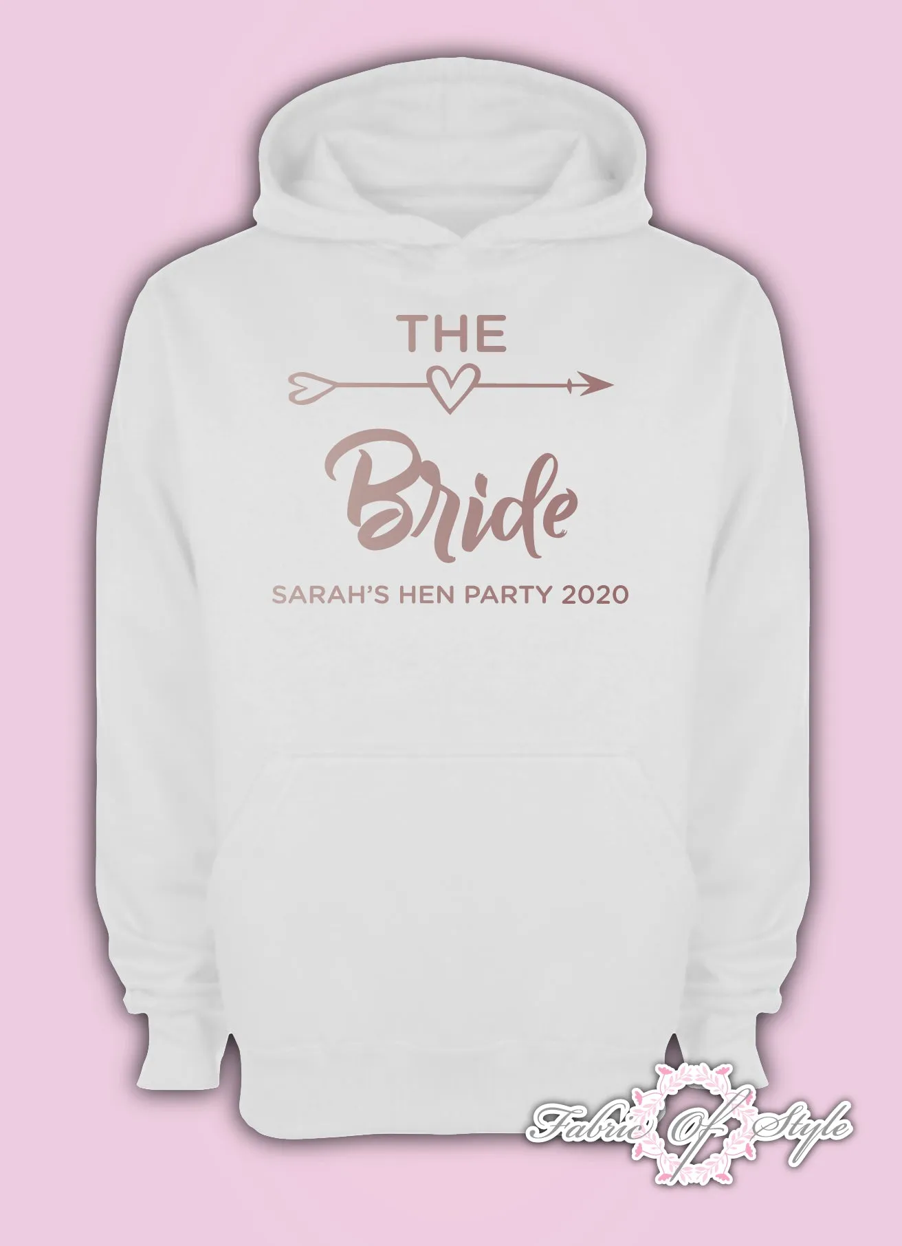 Rose Gold Personalised Hen Do Party Bride Tribe  Ladies Female Hoodie