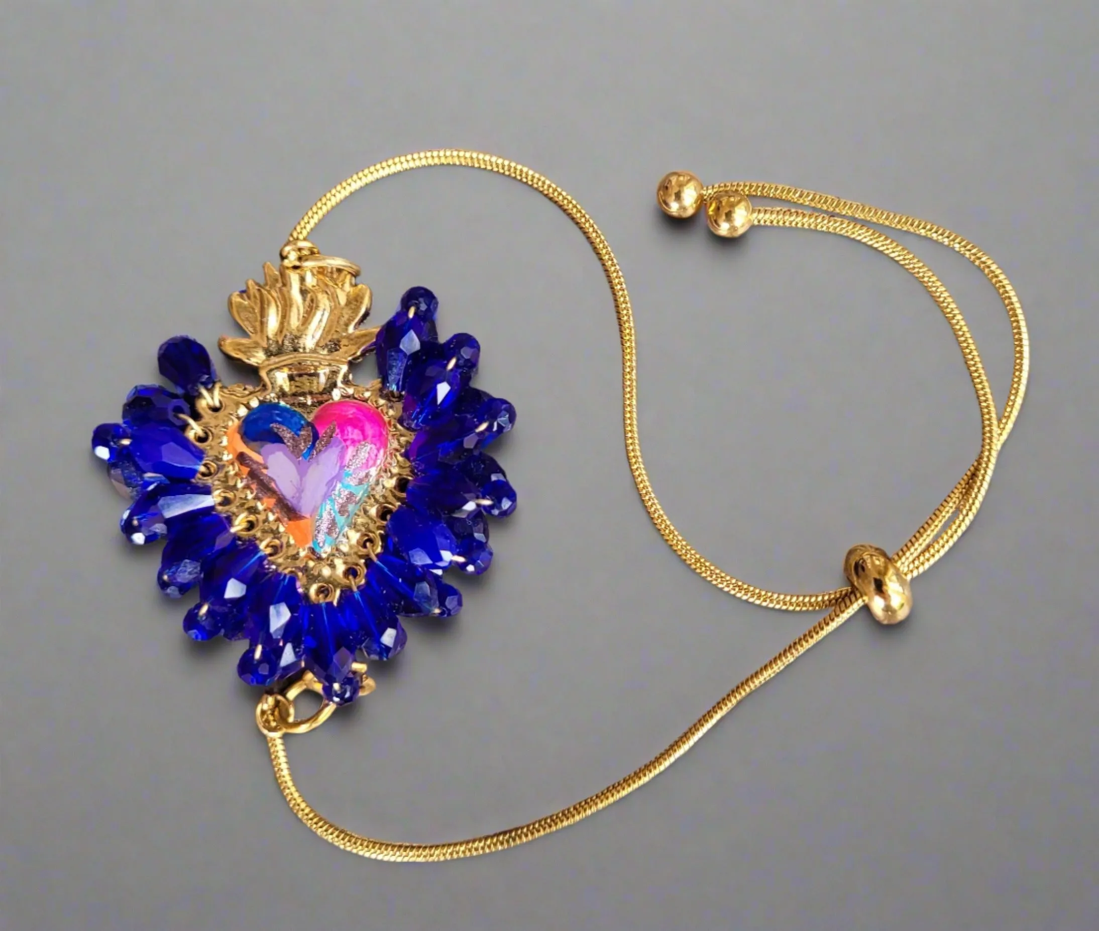 Sacred heart crystal bracelet