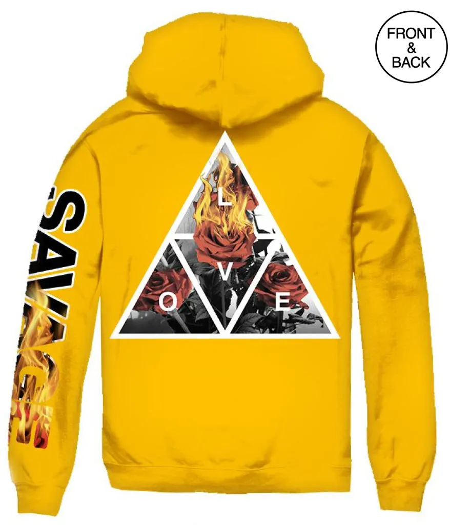 SAVAGE FLAMING ROSE HOODIE